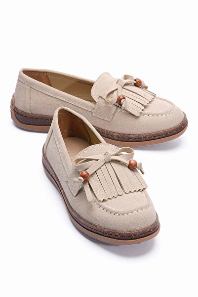 Mubiano Women's Suede Loafers Tassel and Bead Detailed Casual Ballet Flats Lo...