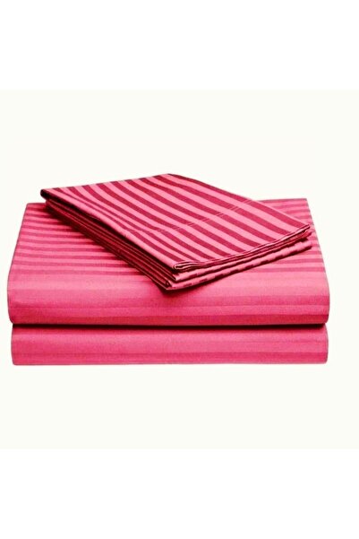 Kotonia Home Cearșaf, 100% bumbac, satin damasc, lățime dungi 1 cm, 150x240 c...