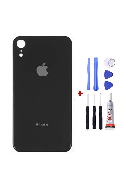 Yedcom Iphone XR Siyah Arka Cam Kapak Arka Pil Kapağı