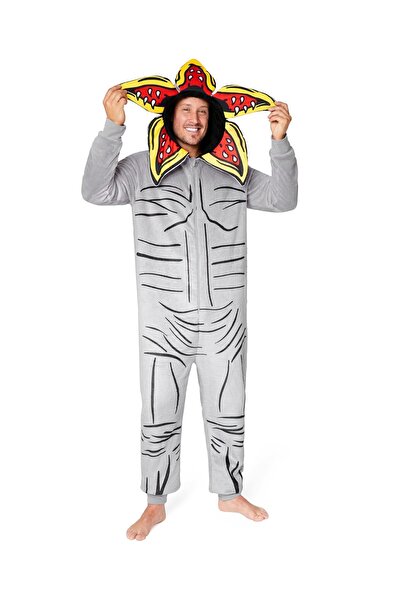 OEM Stranger Things Kigurumi Bărbați - Onesie Halloween - mărime M - Gri - Co...