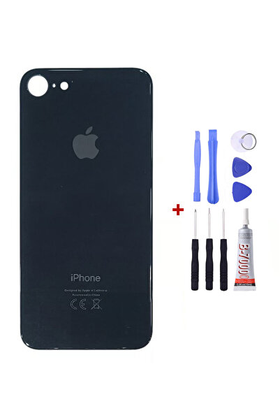 Yedcom Iphone SE 2020 Siyah Arka Cam Kapak Arka Pil Kapağı