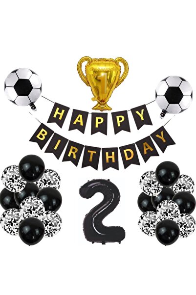 ÇITIPITISTORE Μαύρο και άσπρο σετ πάρτι για γιορτή γενεθλίων με θέμα το ποδόσ...