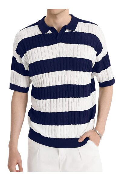 OEM HYPESTFIT Tricou Polo - Vintage Retro - mărime M - Bleumarin Tricot - Sma...