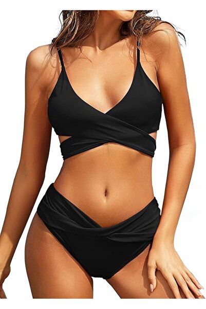 OEM SHEKINI Push-Up Bikini Swimsuit Size M Black High Waist