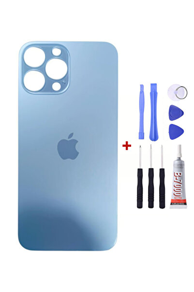 Yedcom Iphone 13 PRO Mavi Arka Cam Kapak Arka Pil Kapağı