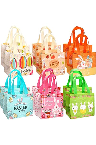 OEM Easter Pungi Cadou - Set 12 buc - mărime 20x15x21 cm - Textil Non-Woven -...