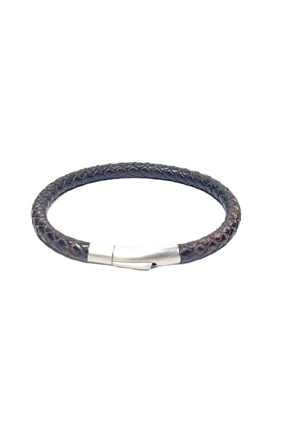 Janti Jtss26Blk1757 Stainless Steel Locked Genuine Vintage Leather g Leather ...