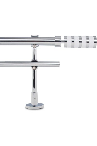 OEM Home Galerie Dublă - Telescopică - mărime 70-120 cm - Argintiu Metalic - ...