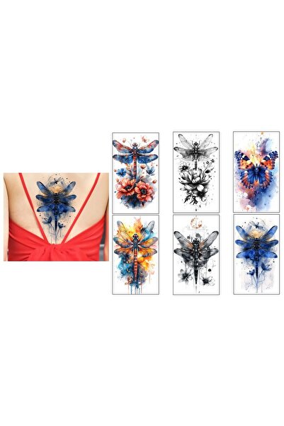 OEM Dragonfly6 Temporary Tattoo Set - Dragonfly6 - size 6 sheets - Multicolor...