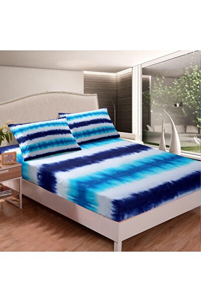 OEM Loussiesd Duvet Cover Set - Tie Dye Boho - Single size - Blue Microfiber ...