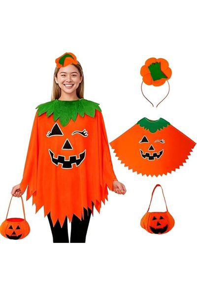 OEM Costum Dovleac Halloween - Pelerină Damă - mărime Universală - Portocaliu...