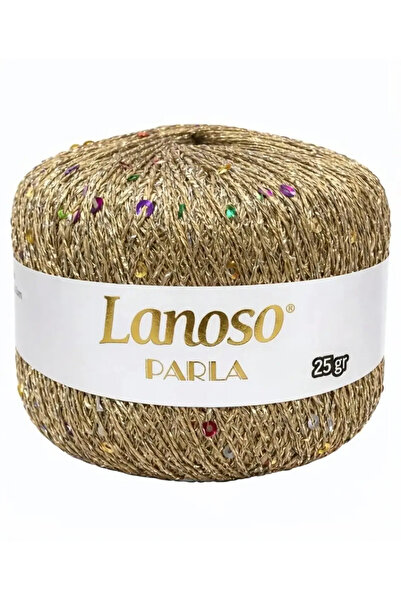 Lanoso Parla 0700 - Yumuşak Simli Pullu El Örgü İpi - %75 Glitter Yarn %25 Pa...