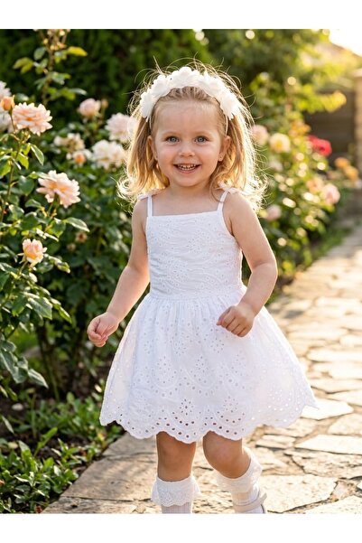 tunay moda Cotton scallop dress