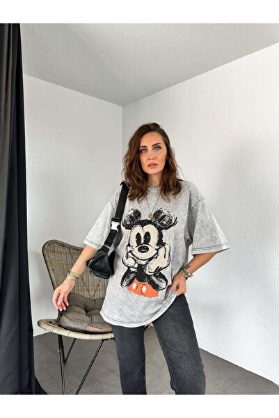 IŞILDA FASHION Μπλουζάκι με στάμπα Μίκυ που πλένεται