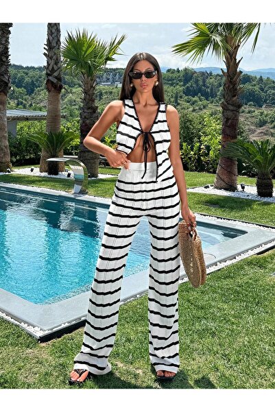 AYZEY ÇİZGİLİ PLAJ TAKIM