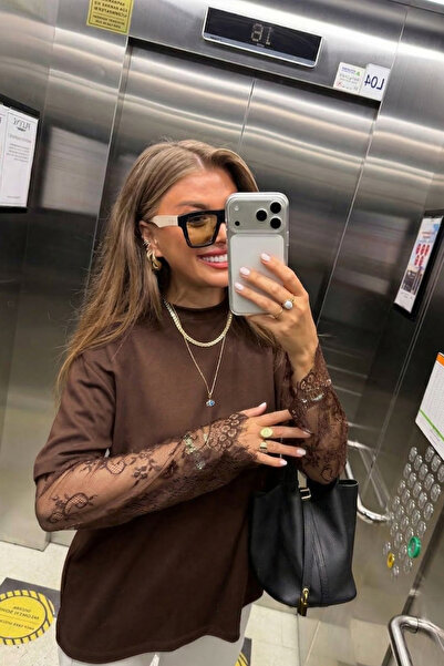 QBZ Δαντέλα Μπλουζάκι με μανίκια