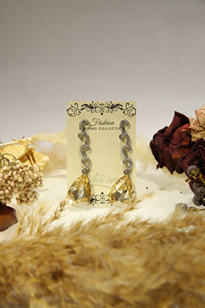 CHARM Cercei „Golden Cascade” – Cercei eleganți cu cristal lacrimă și detalii...