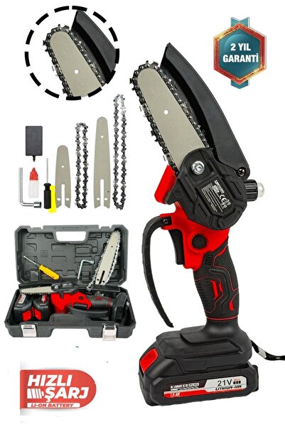KİMMEER PLUS Profesyonel Metal Dişli 21v Şarjlı Dal Budama Testeresi
