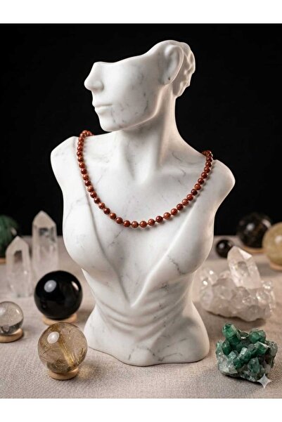 güleçdoğaltaş Güleç Natural Drop Amber Necklace - 45 cm - Brown Red Tones
