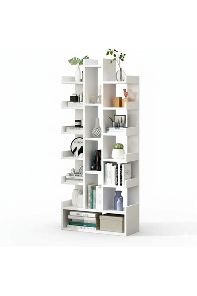 Magdeal Mobilier Biblioteca Tree of Knowledge cu 18 rafturi si sertar, 158 x ...