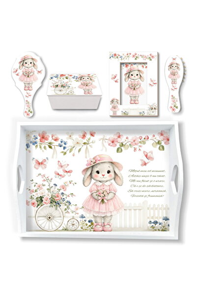 OEM Set mot pentru fetite Iepuras cu Flori Roz