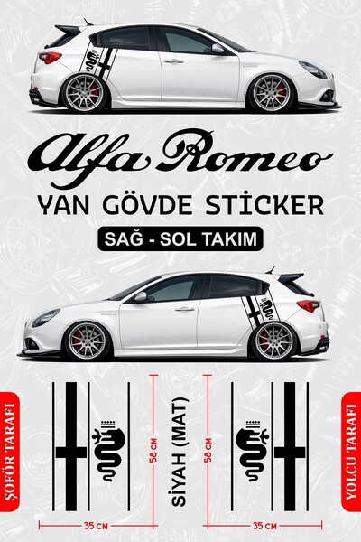 Stikacar ALFA ROMEO Yan Gövde Sticker Seti