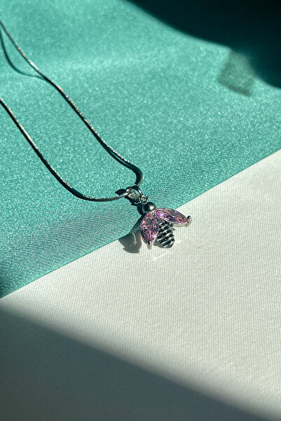 Berilya Aksesuar Steel Necklace with Bee Figure