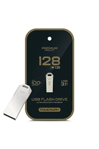 Epilons Powerway 128 Gb 100Mb/S Fast USB 3.1 Metal Silver Flash Memory