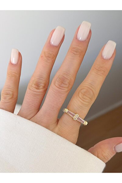 Venus Design Steel Pink Stone Ring (Adjustable)