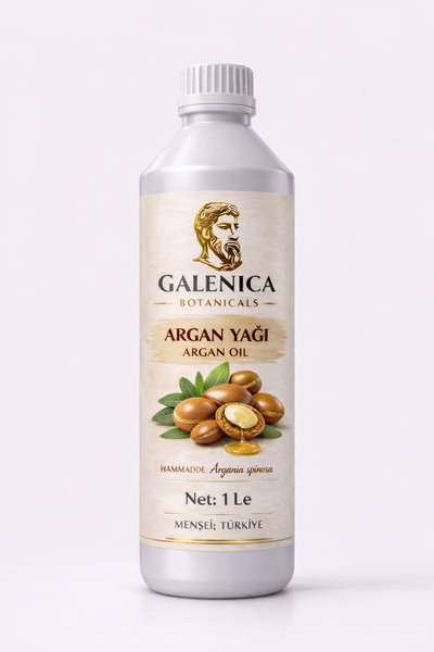 Galenica Botanicals %100 Saf Argan Yağı 1 Litre (1000 ml) Soğuk Pres Doğal Ba...