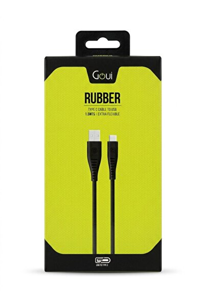 GOUİ RUBBER TYPE C CABLE TO USB 1.5MTS I EXTRA FLEXIBLE