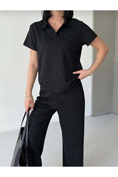 LAVRE Modal Fabric Stone Detailed Shirt Collar Soft-Textured Comfortable Trac...