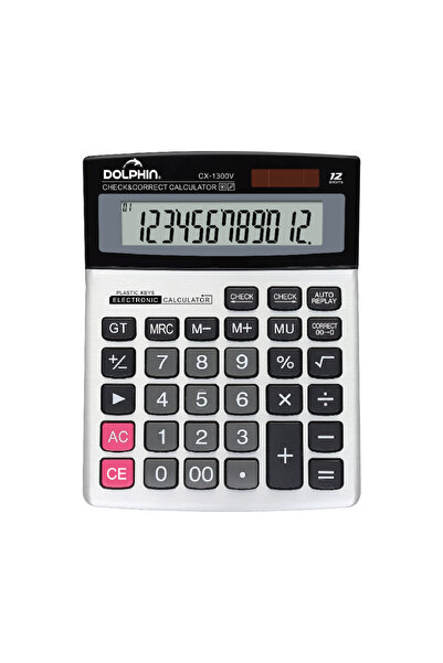 Dolphin CX-1300 Desktop Calculator | 12-Digit Dual Power with 112 Steps Check...