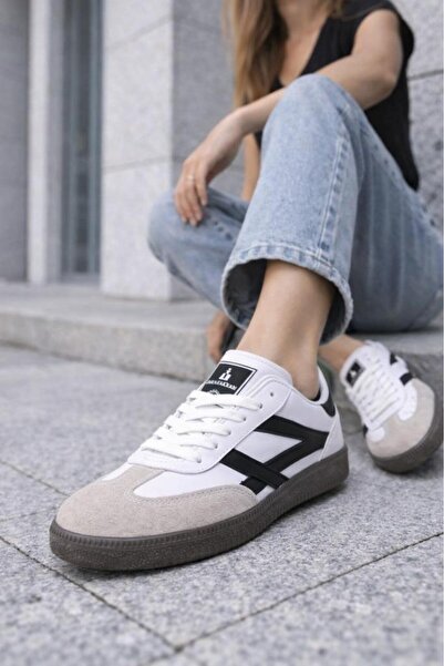 inanayakkabı Alb Negru Femei sneakerși N-3274