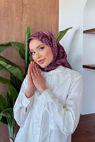 Hazamoda Μαλακό Φουλάρι Λουλουδιών Δαμασκηνί