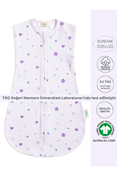 Zuppers Organic Cotton Baby Swaddle Sleeping Bag 0.3 Tog - Sweety