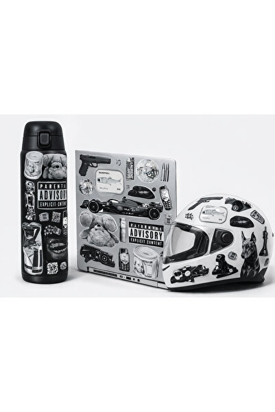 Limitless Design مجموعة ملصقات جمالية باللونين الأسود والرمادي مقاس 22x30 سم ...