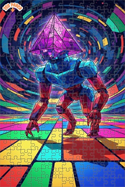Esranın Dünyası Kristal Kafa Robot Geometrik Puzzle 250 PARÇA 30x30