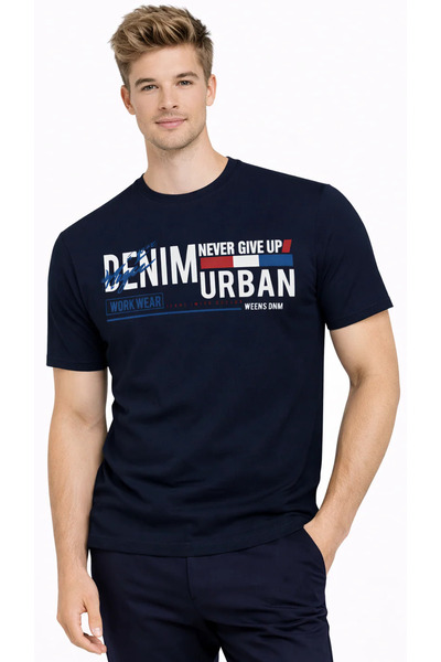 Jumper Men's dark blue Cotton short sleeve t-shirt