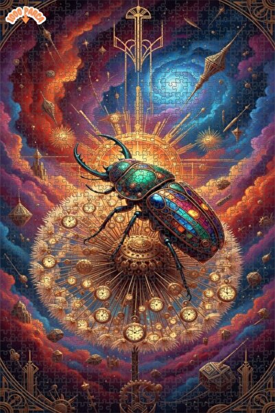 Esranın Dünyası Magnificent Colorful Insect Artwork Double-Layer Framed Woode...