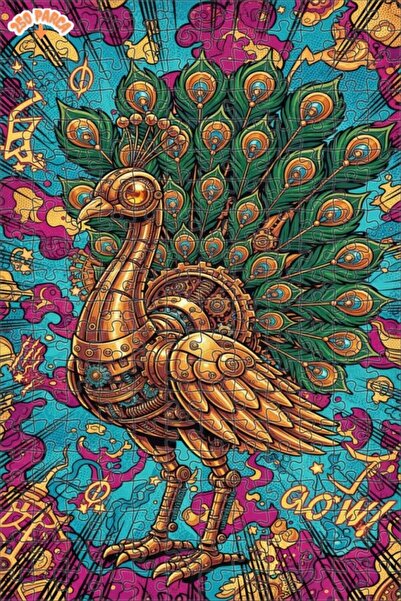 Esranın Dünyası Steam Mechanical Peacock Appearance Linear Double-Layer Frame...