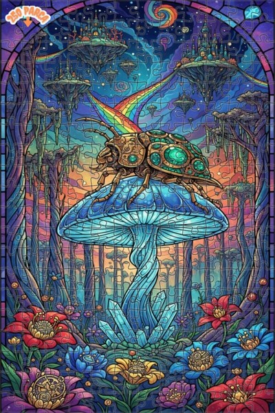 Esranın Dünyası لغز خشبي رائع على شكل خنفساء الغابة بتصميم لوحة زيتية 250 قطع...