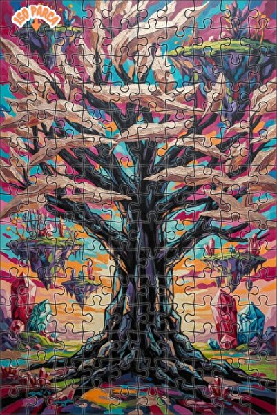 Esranın Dünyası Flying Island Magic Tree Oil Painting Lookalike Double-Layer ...