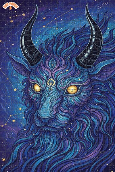 Esranın Dünyası Cosmic Goat Royal Art Double-Layer Framed Wooden Puzzle 500 P...