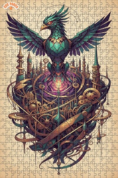 Esranın Dünyası لغز خشبي ميكانيكي غامض على شكل فينيكس مزدوج الطبقات مع إطار 5...