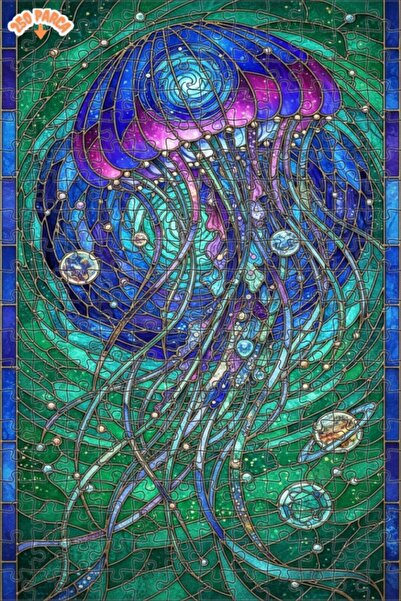 Esranın Dünyası لغز خشبي فني سحري على شكل قنديل البحر مكون من مزدوج الطبقات إ...