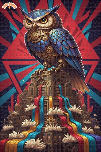 Esranın Dünyası Mechanical Owl's Tower of Wisdom Double-Decker Framed Wooden ...