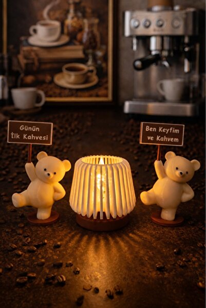 4 Family Mutfak ve Kahve Köşesi Dekorasyon Seti - Işıklı Mini Lamba ve Mottol...