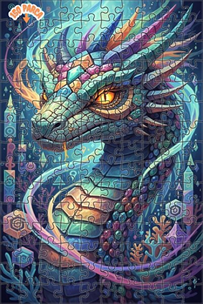 Esranın Dünyası Magical Dragon Art Double Layer Framed Wooden Puzzle 150 Piec...