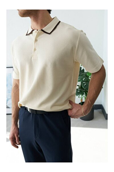 perasttesktil Ανδρικό μπλουζάκι Ζακάρ Regular Polo Collar